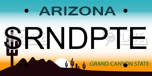 SRNDPTE Arizona License Plate