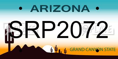 SRP2072 Arizona License Plate