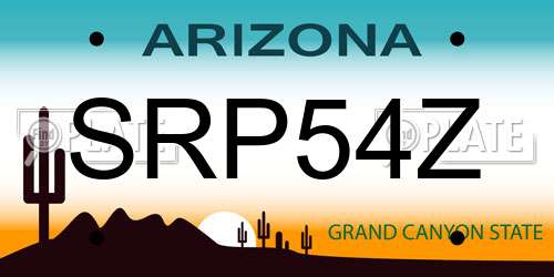 SRP54Z Arizona License Plate