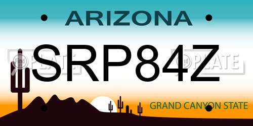 SRP84Z Arizona License Plate