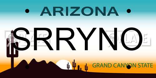 SRRYNO Arizona License Plate