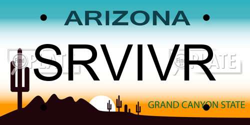 SRVIVR Arizona License Plate