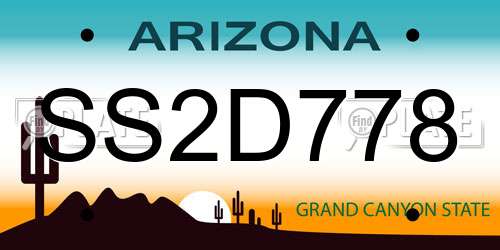 SS2D778 Arizona License Plate