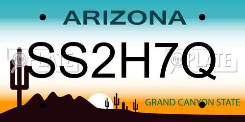 SS2H7Q Arizona License Plate