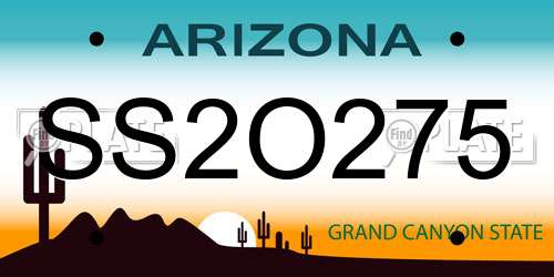 SS2O275 Arizona License Plate