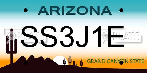 SS3J1E Arizona License Plate