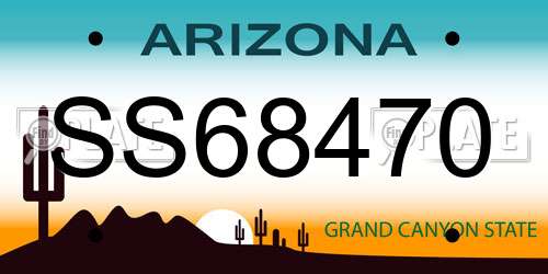 SS68470 Arizona License Plate