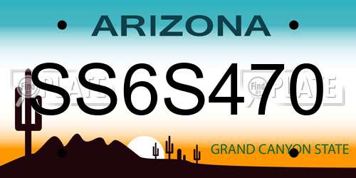 SS6S470 Arizona License Plate