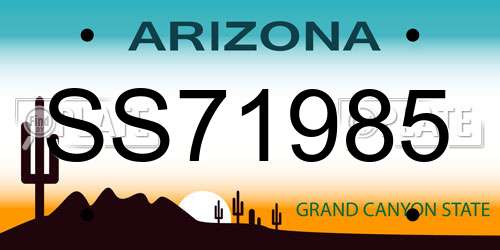 SS71985 Arizona License Plate