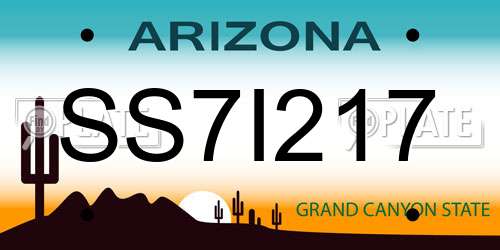 SS7I217 Arizona License Plate