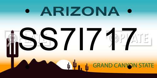 SS7I717 Arizona License Plate