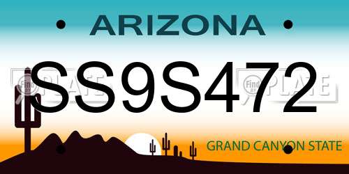 SS9S472 Arizona License Plate