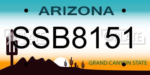 SSB8151 Arizona License Plate