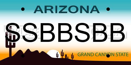 SSBBSBB Arizona License Plate
