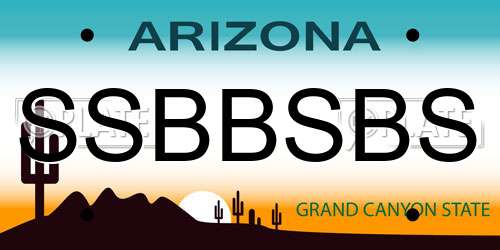 SSBBSBS Arizona License Plate