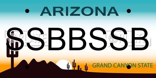 SSBBSSB Arizona License Plate
