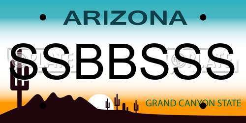 SSBBSSS Arizona License Plate
