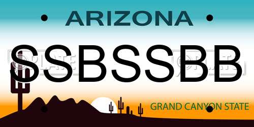 SSBSSBB Arizona License Plate