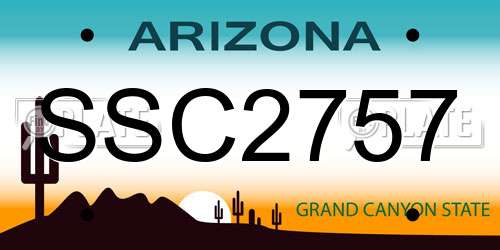 SSC2757 Arizona License Plate