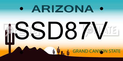 SSD87V Arizona License Plate