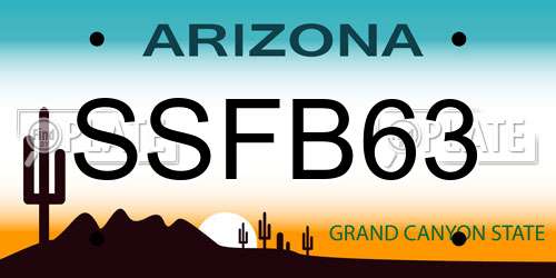 SSFB63 Arizona License Plate
