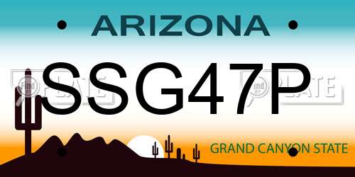 SSG47P Arizona License Plate