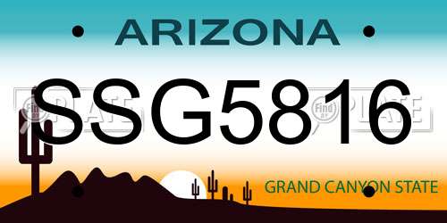 SSG5816 Arizona License Plate