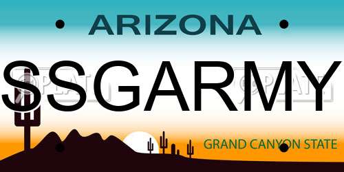 SSGARMY Arizona License Plate