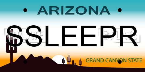SSLEEPR Arizona License Plate