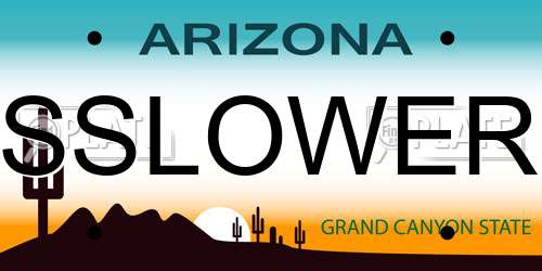 SSLOWER Arizona License Plate