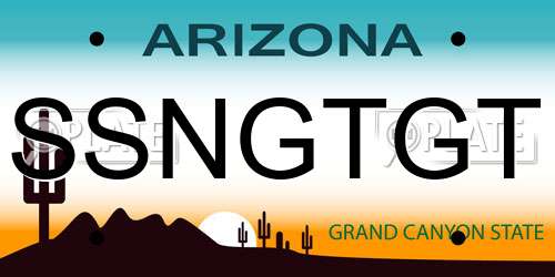 SSNGTGT Arizona License Plate