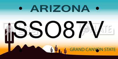 SSO87V Arizona License Plate