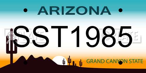 SST1985 Arizona License Plate