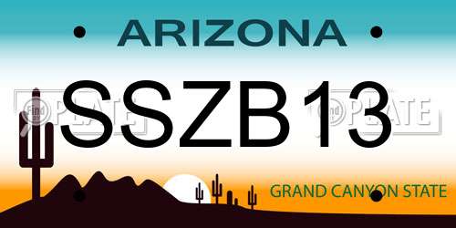 SSZB13 Arizona License Plate
