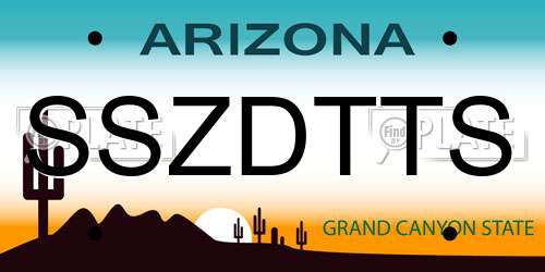 SSZDTTS Arizona License Plate