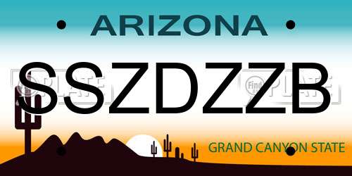 SSZDZZB Arizona License Plate