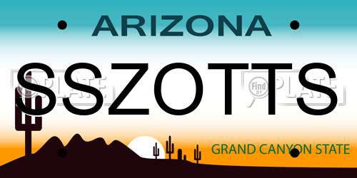 SSZOTTS Arizona License Plate