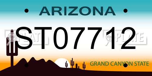 ST07712 Arizona License Plate