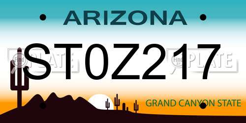 ST0Z217 Arizona License Plate
