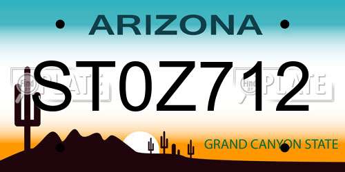 ST0Z712 Arizona License Plate
