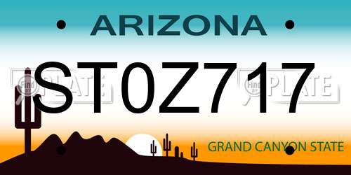 ST0Z717 Arizona License Plate
