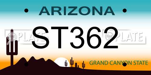 ST362 Arizona License Plate