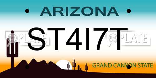ST4I7T Arizona License Plate