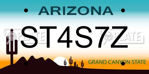 ST4S7Z Arizona License Plate