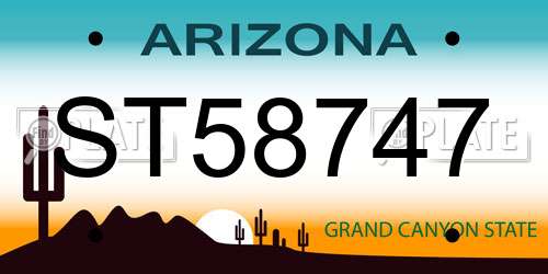 ST58747 Arizona License Plate