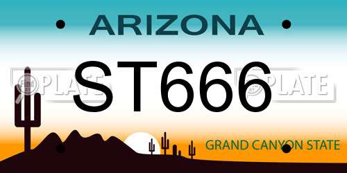 ST666 Arizona License Plate