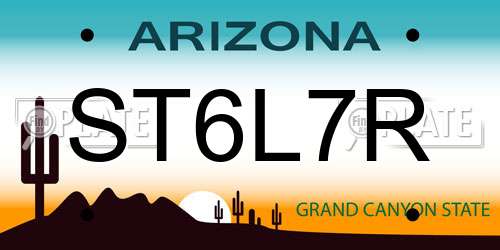 ST6L7R Arizona License Plate