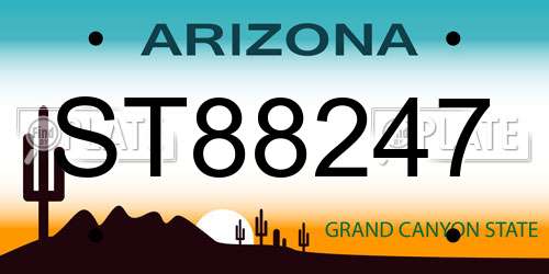 ST88247 Arizona License Plate
