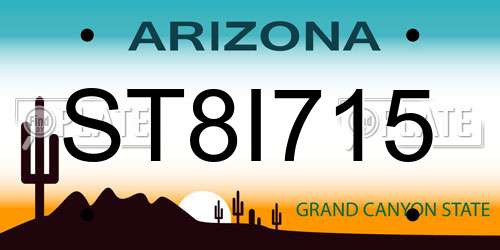 ST8I715 Arizona License Plate