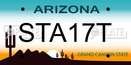 STA17T Arizona License Plate